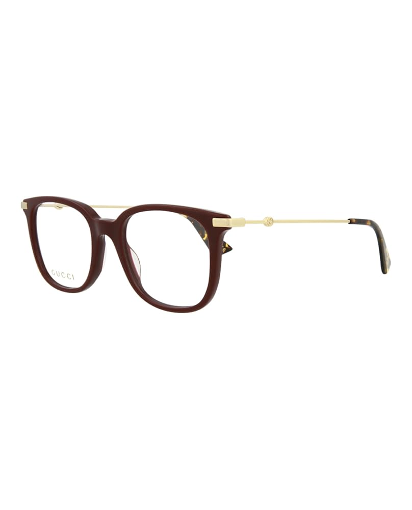 Gucci Square/Rectangle Optical Frames Burgundy Gold